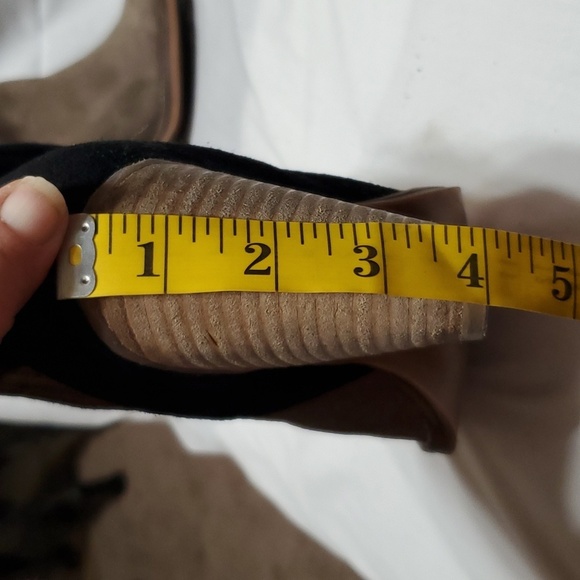 Jeffrey Campbell taupe black heeled bootie leather suede - Picture 8 of 8